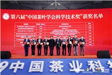 我司“柔性化茶叶加工成套装备”荣获“第六届中国茶叶学会科学技术奖”